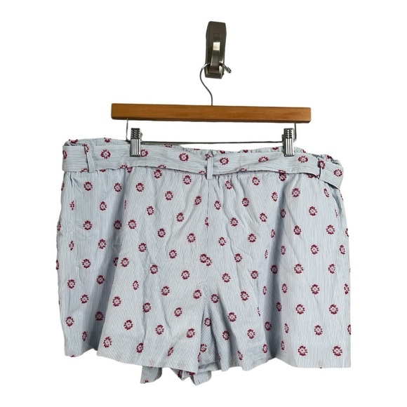 LOFT Sun Dot Tie Waist Nautical Stripe with Embroidery Size 14 NWOT Blue Coral - Picture 5 of 15